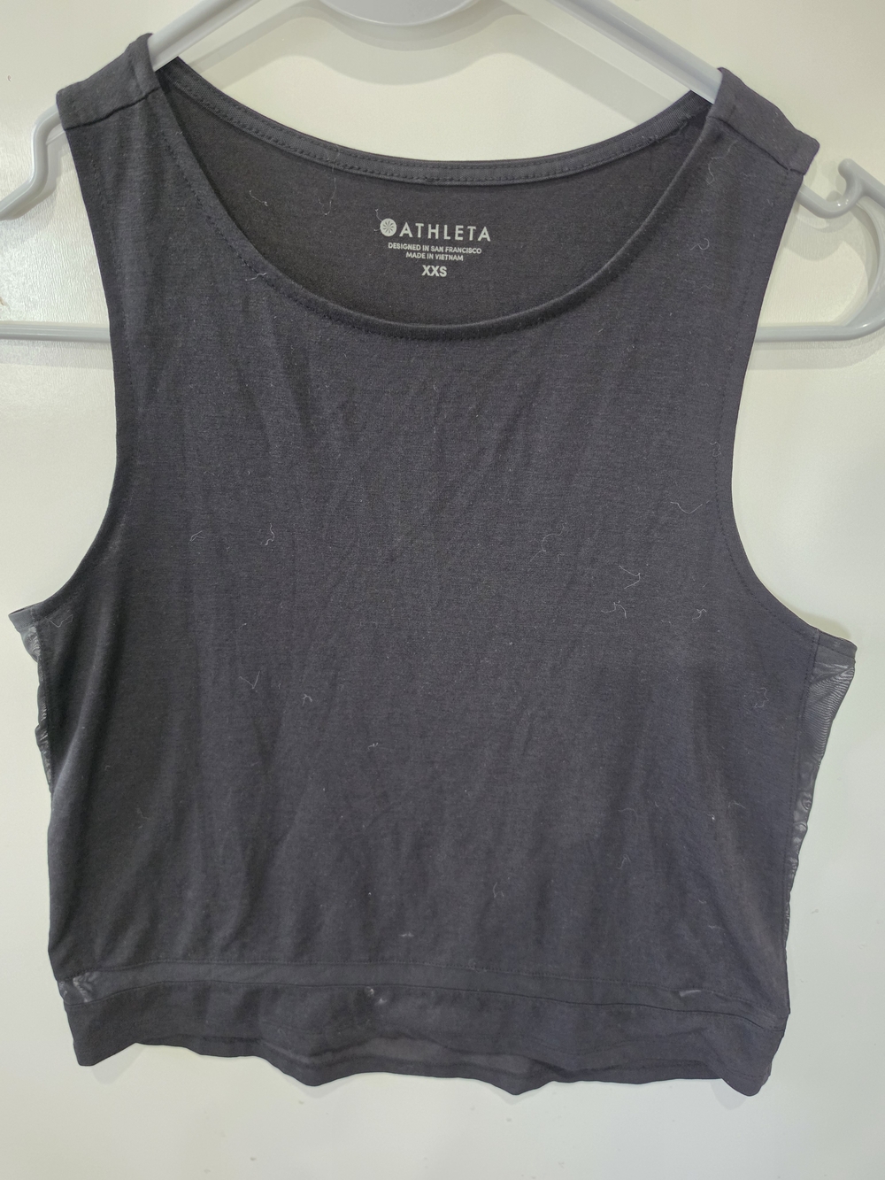 Athleta Black Muscle Tank Top - Women's XXS With Sheer Sides